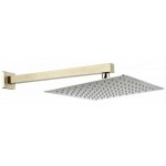 Потолочная душевая лейка Rea Ultra Slim SQUARE 30x30 Gold с держателем Потолочная душевая лейка Rea Ultra Slim SQUARE 30x30 Gold с держателем